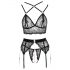 Abierta Fina - conjunto de lingerie rendada (preto)