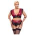 Conjunto de Sutiã Rendado Plus Size Cottelli Bondage (Vermelho-Preto)