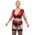 Conjunto de Sutiã Rendado Plus Size Cottelli Bondage (Vermelho-Preto)