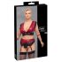 Conjunto de Sutiã Rendado Plus Size Cottelli Bondage (Vermelho-Preto)