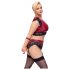 Conjunto de Sutiã Rendado Plus Size Cottelli Bondage (Vermelho-Preto)