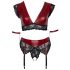 Conjunto de Sutiã Rendado Plus Size Cottelli Bondage (Vermelho-Preto)