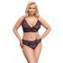 Cottelli Curves Plus Size - Conjunto de Sutiã Translúcido com Padrões (roxo) - 2XL