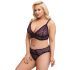 Cottelli Curves Plus Size - Conjunto de Sutiã Translúcido com Padrões (roxo) - 2XL