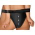 Cottelli Bondage - Conjunto de soutien brilhante com algemas (preto) - M