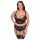 Cottelli Plus Size - Conjunto de Sutiã com Cinta-liga (preto-vermelho)