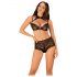 Conjunto Elizenes Obsessive - sensual, transparente (preto) - L/XL