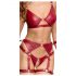 Cottelli Bondage - conjunto brilhante com braçadeiras (vermelho) - L