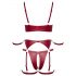 Cottelli Bondage - conjunto brilhante com braçadeiras (vermelho) - L