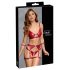 Cottelli Bondage - conjunto brilhante com braçadeiras (vermelho) - L