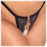 Abierta Fina - Conjunto de lingerie com correntes (preto) - M