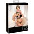 Abierta Fina - Conjunto de lingerie com correntes (preto) - M