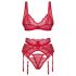 Conjunto Obsessive Cupid Desir - lingerie rendada vermelha