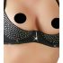 Abierta Fina - Conjunto sensual preto com pedras brilhantes - 80C/M