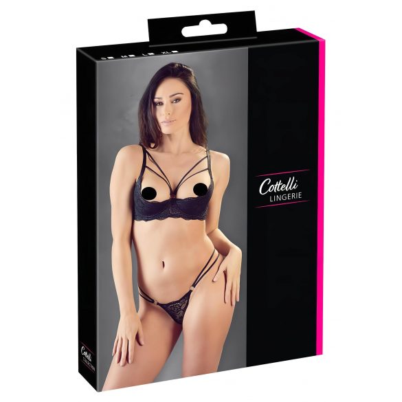 Cottelli - Soutien Elevador com Argolas e Tanga (preto) - 80B/M