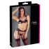 Cottelli - Conjunto de lingerie rendado aberto (preto)