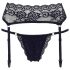 Cottelli - Conjunto de Lingerie com Cinto de Liga e Tanga (preto)