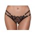 Cottelli - tanga preto de luxo com abertura e argola - M/L