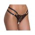 Cottelli - tanga preto de luxo com abertura e argola - M/L