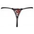 Cottelli - tanga luxuosa com pérolas e rosas (vermelho-preto) - M/L