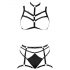 Cottelli - Conjunto de lingerie harness decorativo - preto (S-L)