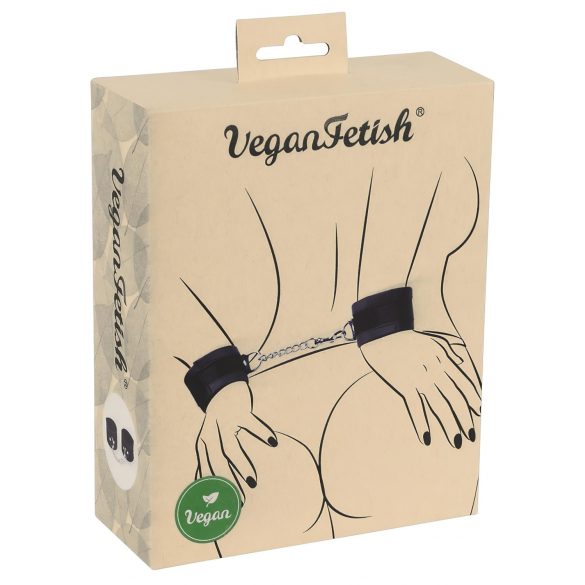 Vegan Fetish - Algemas de Pulso com Corrente Curta (Preto)