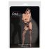 Cottelli Legwear - Strapped Openwork Fishnet Stockings - Black (S-L)