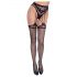 Cottelli Legwear - Strapped Openwork Fishnet Stockings - Black (S-L)