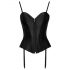 Cottelli Party - Corset de Cetim com Ligas (Preto)