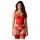 Conjunto Cupide Desir Obsessive - Top rendado transparente (vermelho)