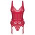 Conjunto Cupide Desir Obsessive - Top rendado transparente (vermelho)