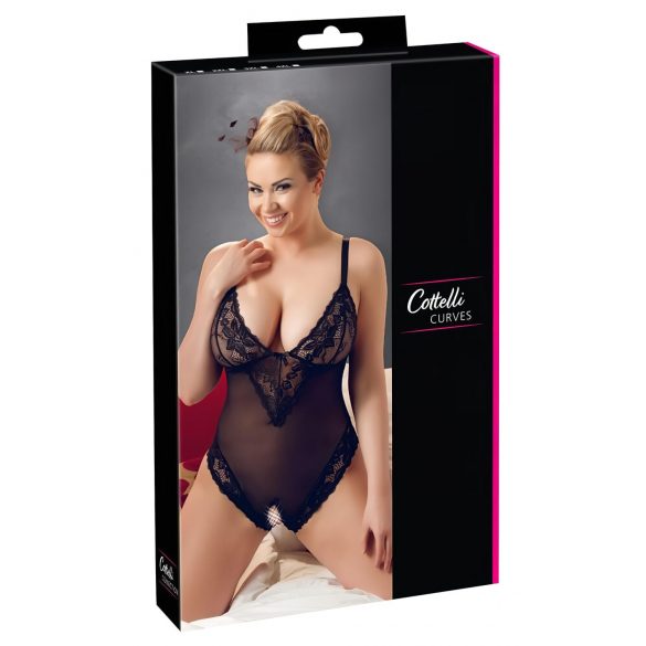 Cottelli Plus Size - Body rendado (preto)