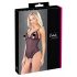 Cottelli - Body Aberto com Renda e Pérolas (Preto) - XL