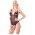 Cottelli - Body Aberto com Renda e Pérolas (Preto) - XL