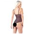 Cottelli - Body Aberto com Renda e Pérolas (Preto) - XL