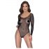 NO:XQSE - Body Longo de Renda Brilhante Preto (S-L)