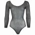 NO:XQSE - Body Longo de Renda Brilhante Preto (S-L)