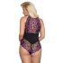 Cottelli Plus Size - Body Floral (preto-lilás)