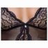 Cottelli - Body preto aberto com cinta-liga rendada - M