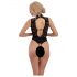 Abierta Fina - Body rendado aberto com strass (preto)