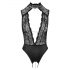 Abierta Fina - Body rendado aberto com strass (preto)