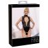 Abierta Fina - Body rendado aberto com strass (preto) - M