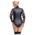 Cottelli Bondage Plus Size - body com mangas de renda (preto)