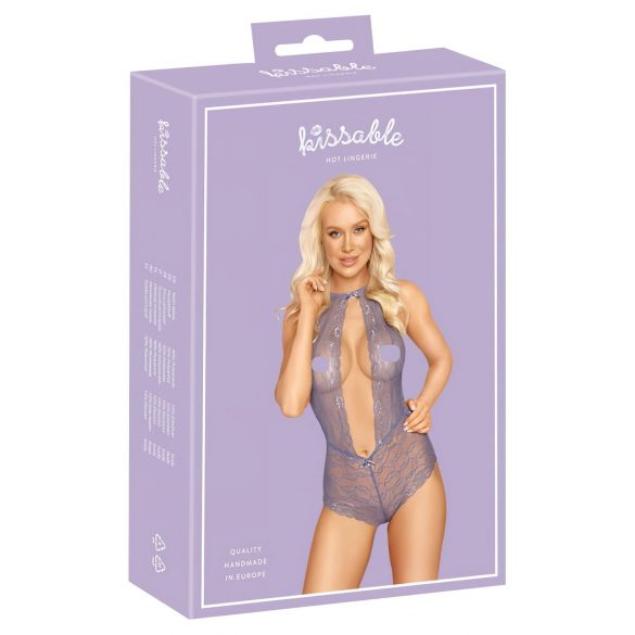 Kissable - Body de renda roxo com pescoço halter