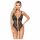 Abierta Fina - Body rendado aberto com strass (preto-dourado)