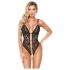 Abierta Fina - Body rendado aberto com strass (preto-dourado)