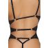 Abierta Fina - Body rendado aberto com strass (preto-dourado)