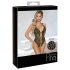 Abierta Fina - Body rendado aberto com strass (preto-dourado)