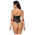 Cottelli Bondage - Body brilhante com algemas (preto-vermelho) - M