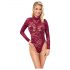 Cottelli - body de renda transparente (vermelho) - M